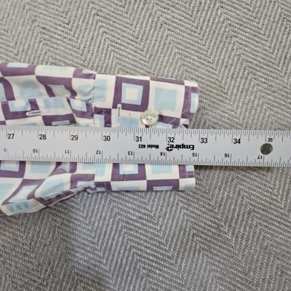 Roar Poplin Douce Button-Down Shirt Men's Size Small Long Sleeve Retro Geometric - Picture 4 of 16